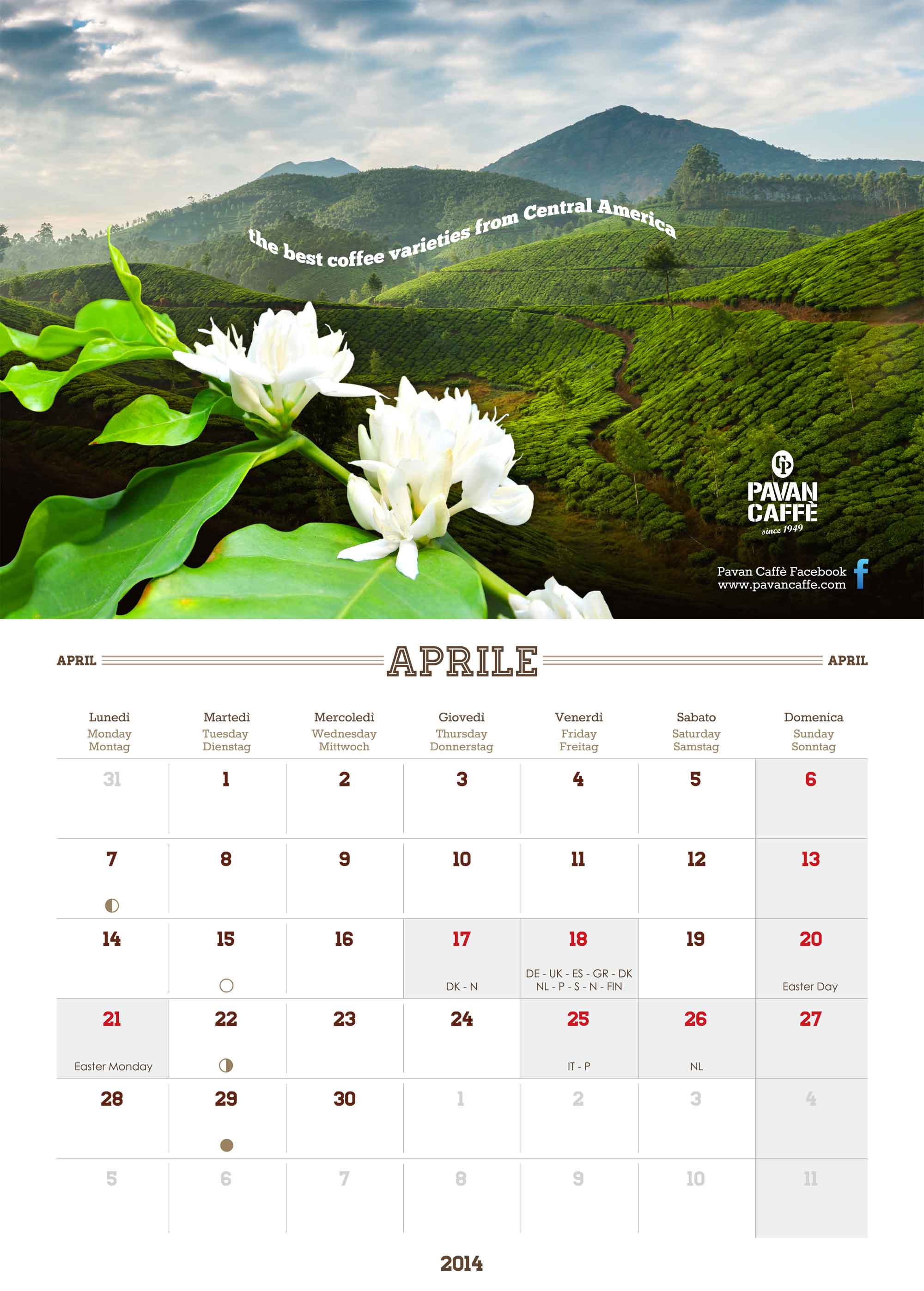 Pavan Caffè calendario Aprile 2014