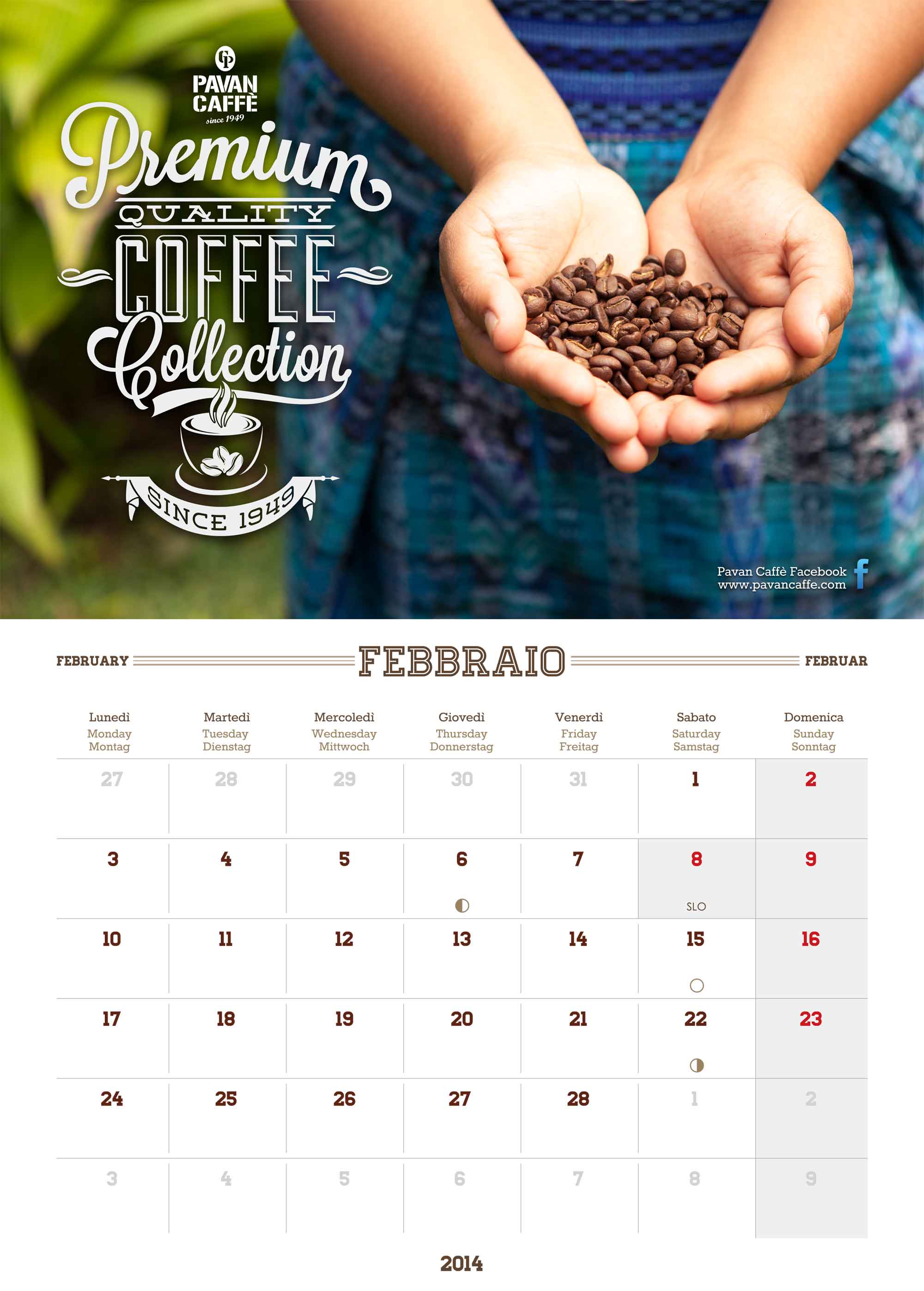 Pavan Caffè calendario Febbraio 2014