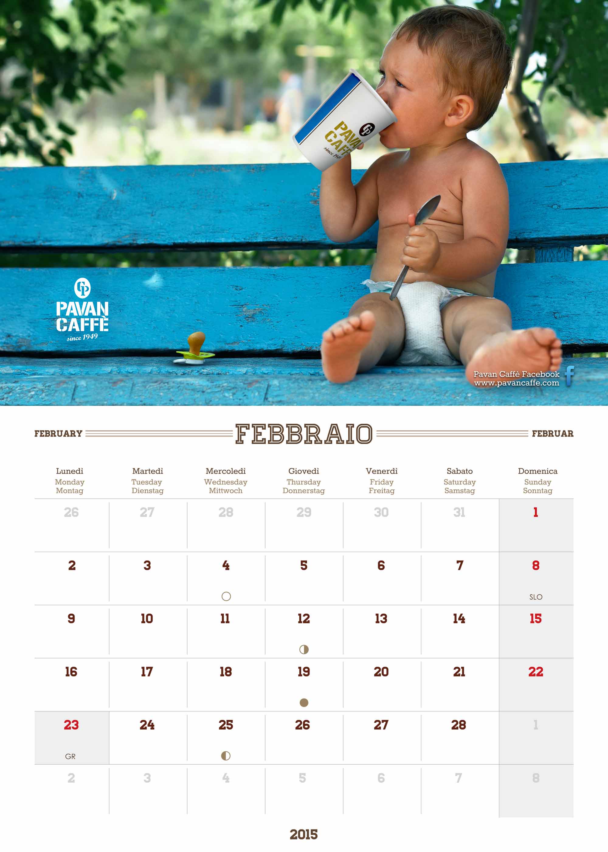 Pavan Caffè calendario Febbraio 2015
