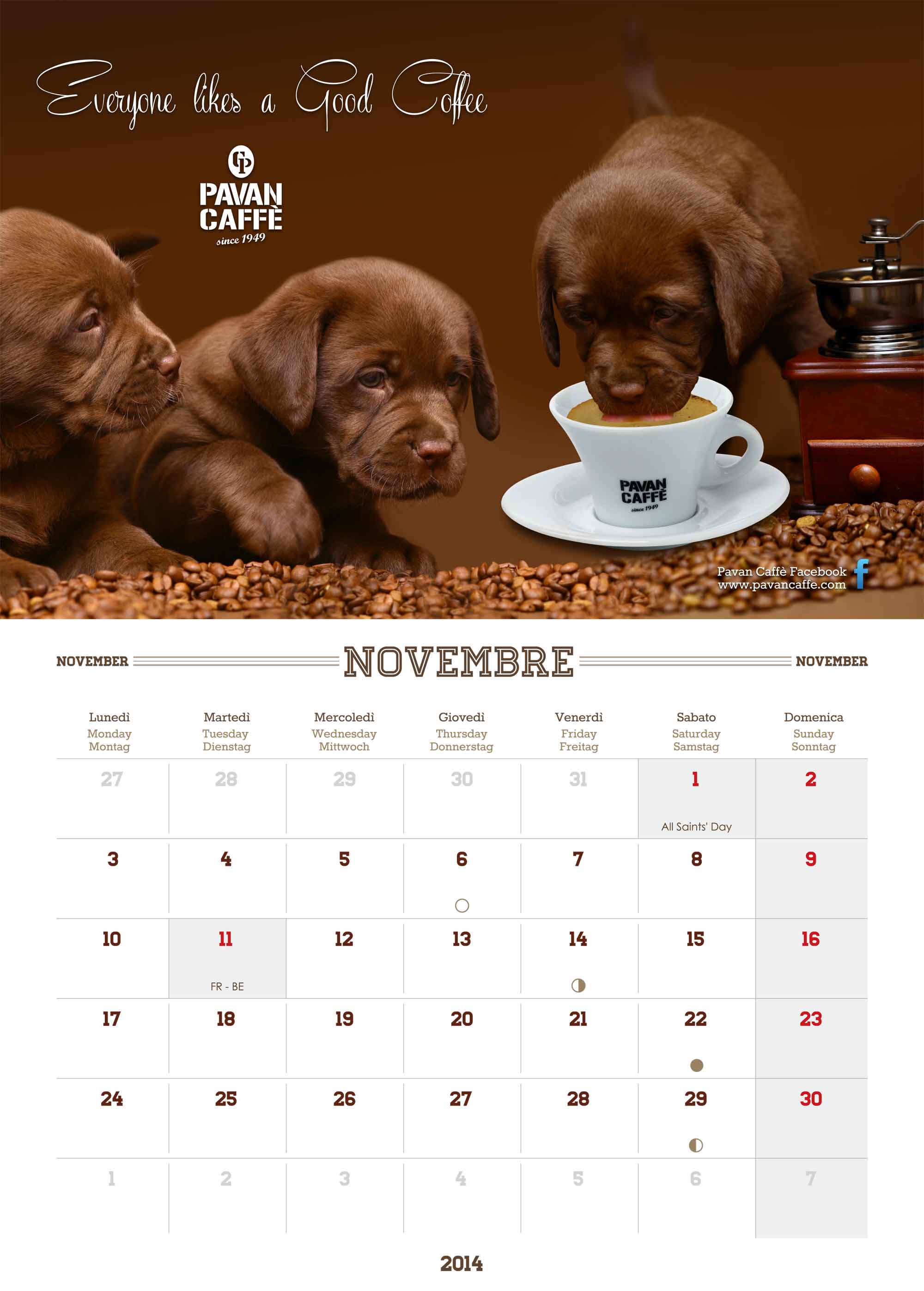 Pavan Caffè calendario Novembre 2014