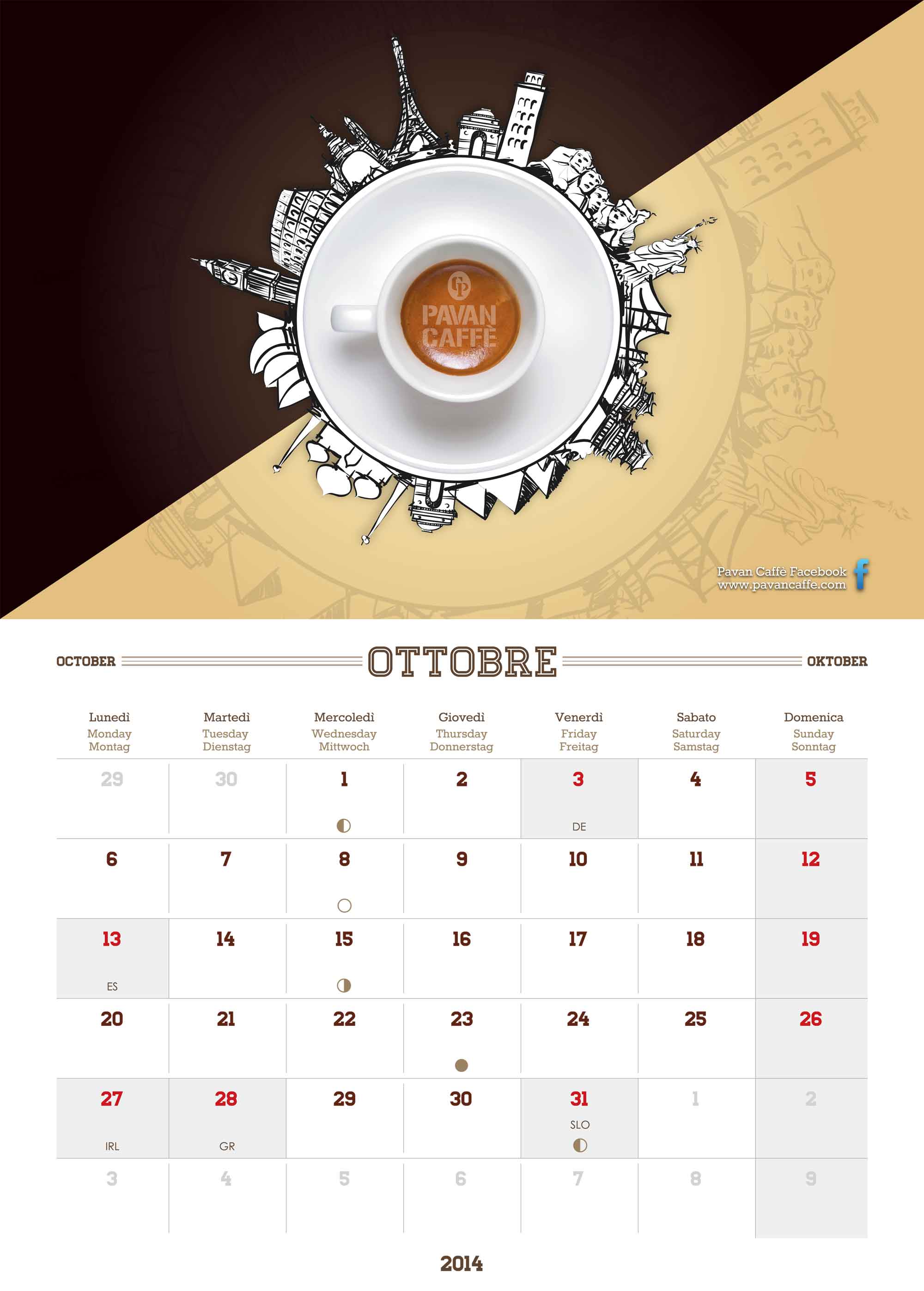 Pavan Caffè calendario Ottobre 2014