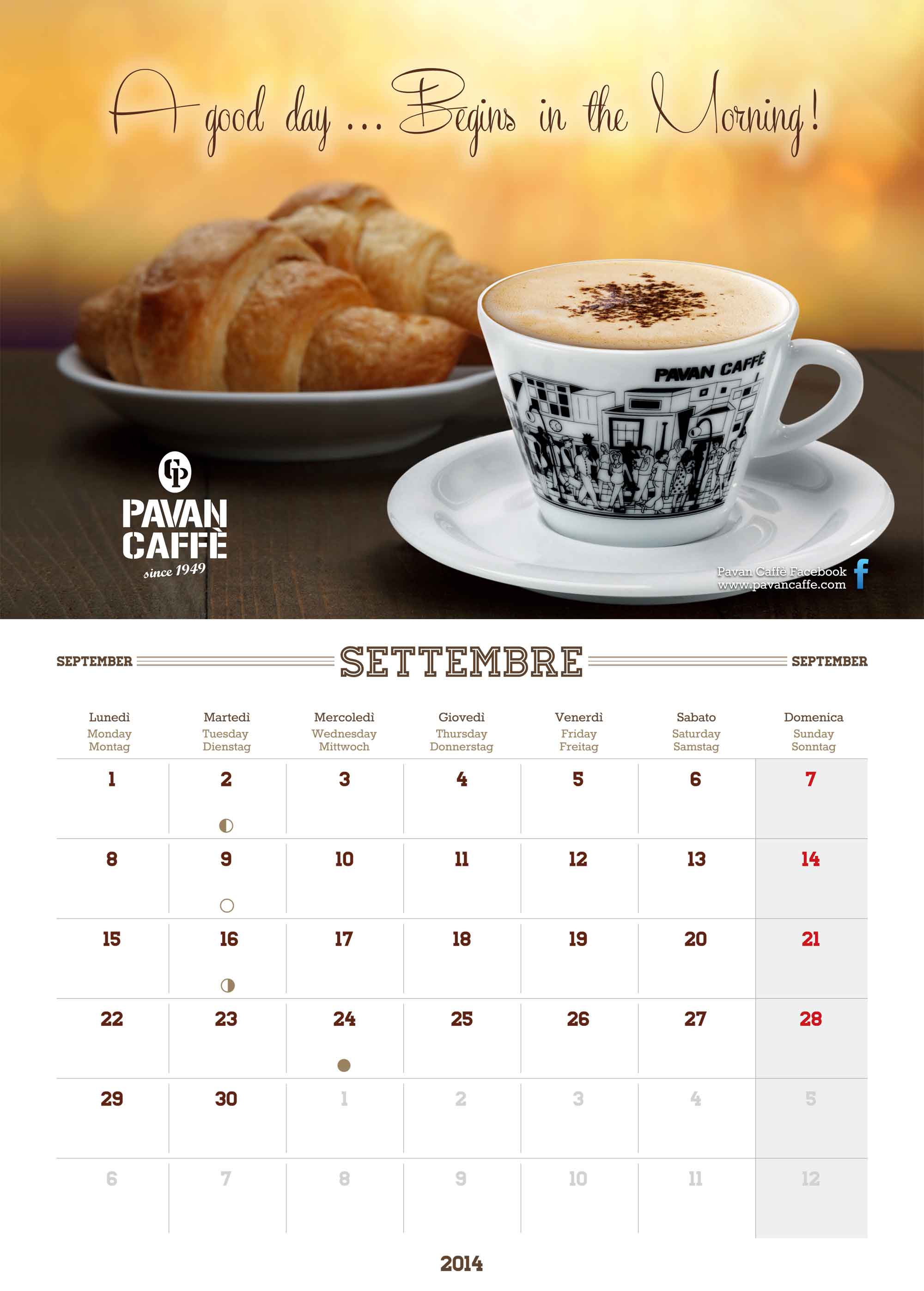 Pavan Caffè calendario Settembre 2014